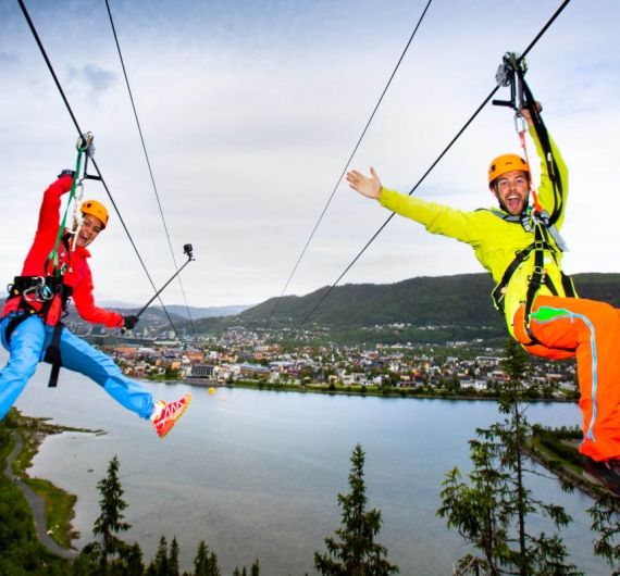 Bij Bergen heb je enkele spectaculaire ziplines