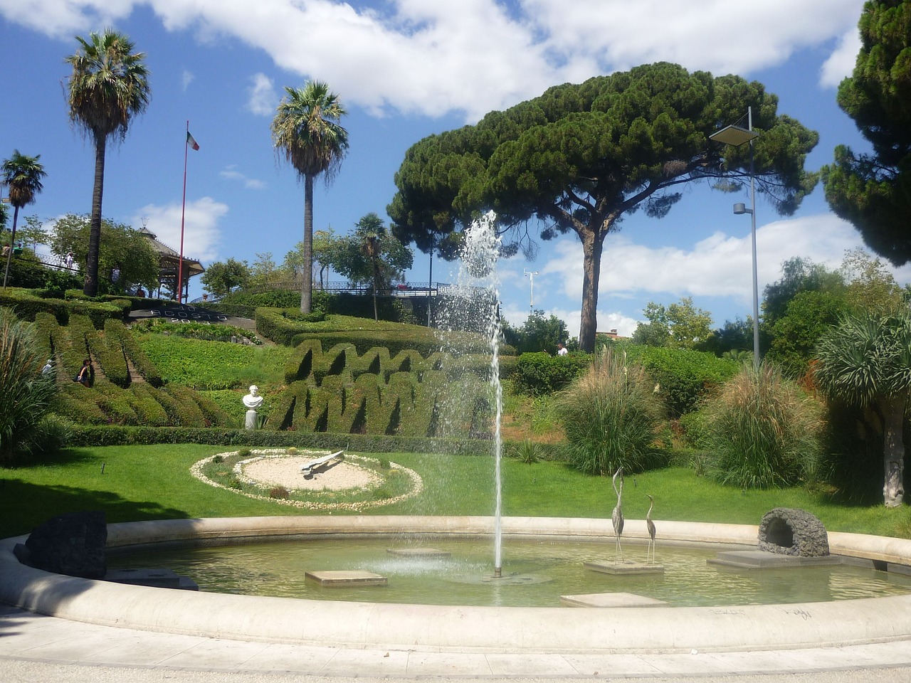 Een vredig parkje in het pittoreske Catania