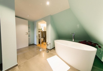 Heb je de junior suite dan kan je plaatsnemen in deze design badkuip