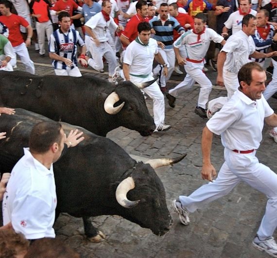 In Pamplona hoef je niet te rennen voor de stieren als je dat niet wilt