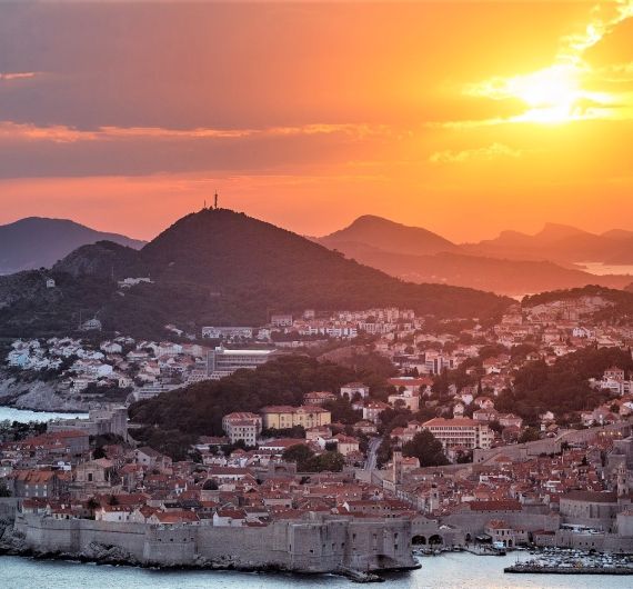 Dubrovnik by zonsondergang